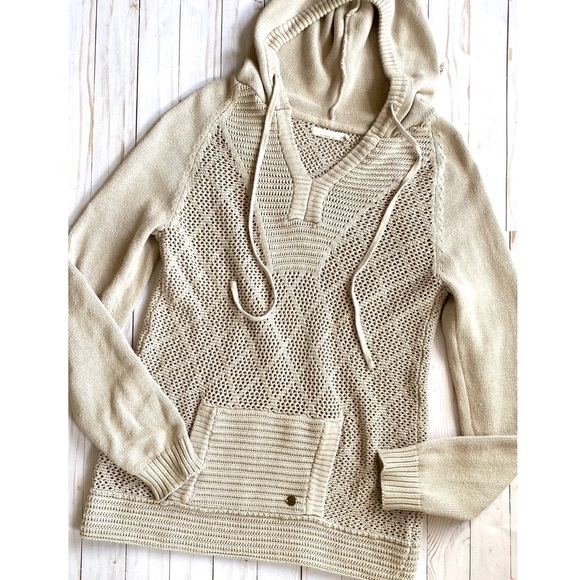 Prana Sweaters - prAna hooded stitched beige sweater